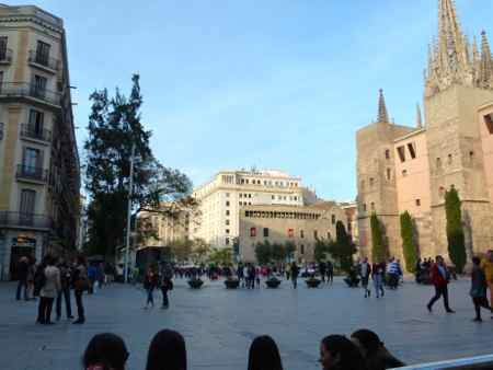 Plaza Nova and the Barcelona Cathedral Plaza Nova and the Barcelona Cathedral