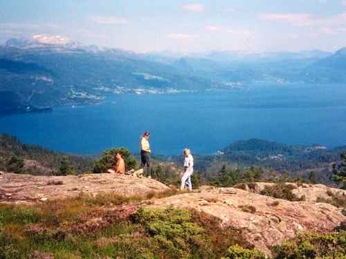 Hike on Varaldsoy Island in the Hardanger Fjord, Norway