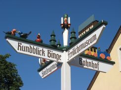 Seiffen Germany even street signs are decorated