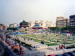 Xian city park and Bell Towe