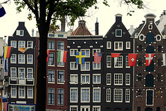 Old center of Amsterdam with tall skinny houses