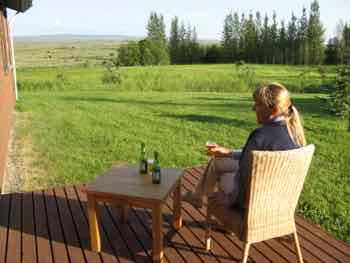 Beer from the store was cheaper on our cabin deck in Iceland.  Nice view too.