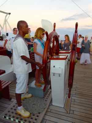 On family cruise vacations, kids can help sail the ship On family cruise vacations, kids can help sail the ship