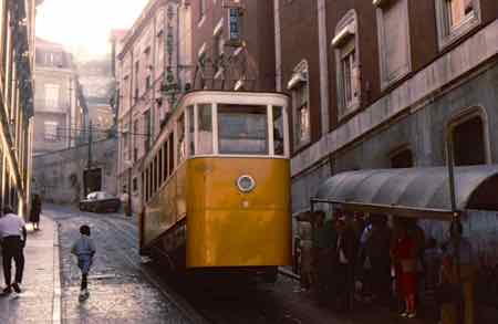 Yellow Tram in Lisbon