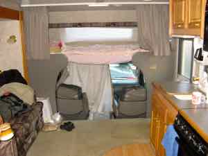 Some RVs have bunks over the driver's seat Some RVs have bunks over the driver's seat