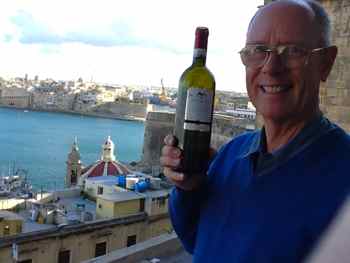 Mark finds Maltese Falcon Merlot in VallettaMalta