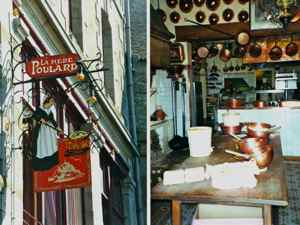 La Mere Poulard Restaurant and the copper pots for beating omlets...