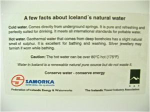 Iceland Hotel Card Natural Hot Water makes for Green Travel
