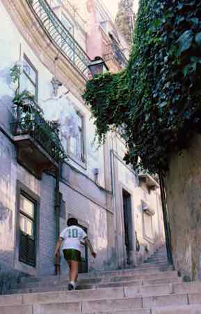 Lots of steps to climb in the Alfama
