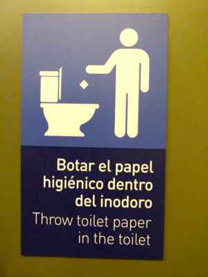 OK to throw toilet paper in the toilet at Quito Airport OK to throw toilet paper in the toilet at Quito Airport