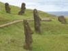 Unfinished Moai in the Rano Rarku volcano.