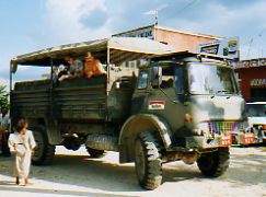 Monkey on truck to Royal Chitwan NP Nepal
